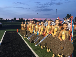 2018 Centennial Color Guard performs at halftime of a football game